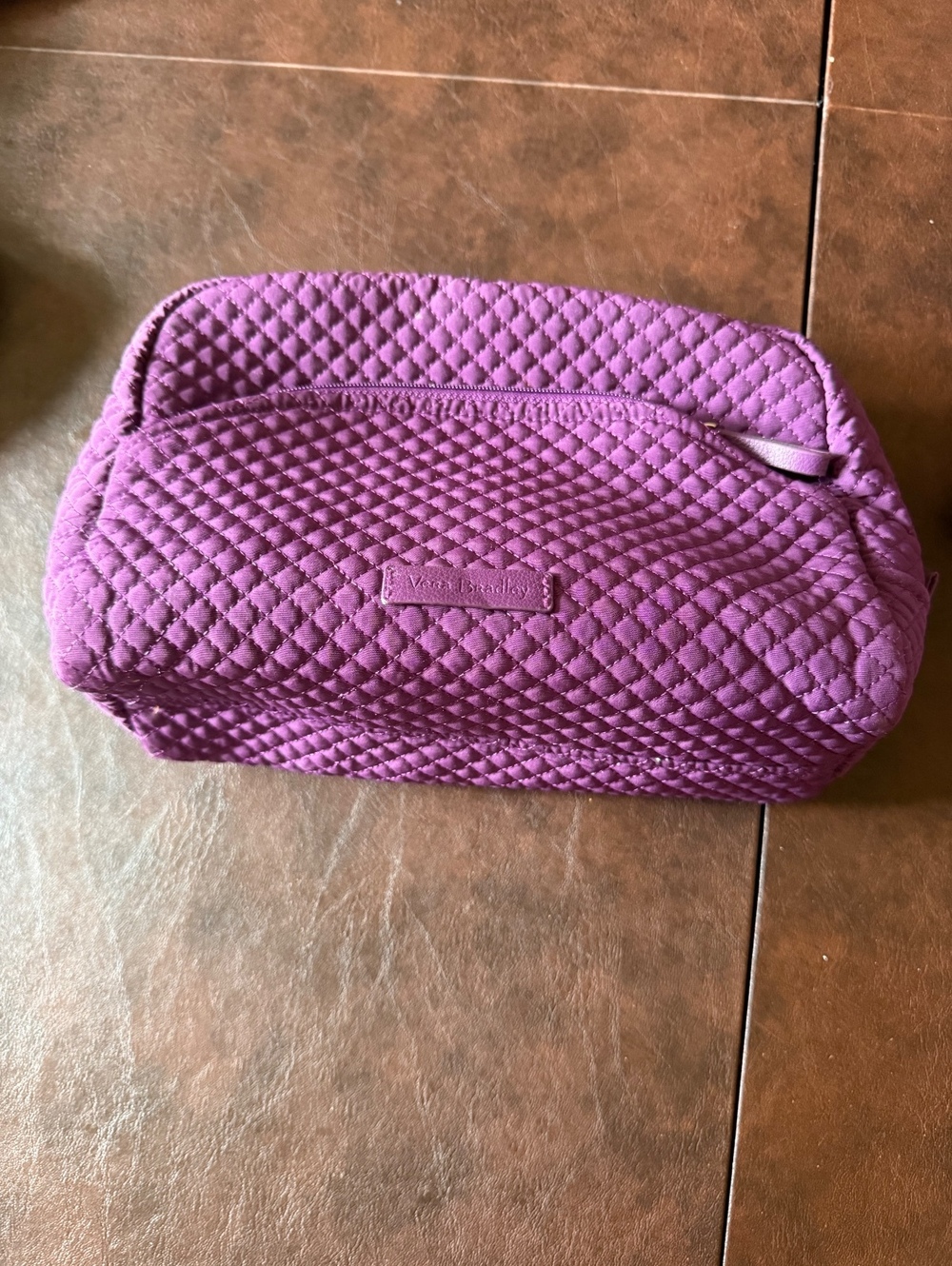 Vera Bradley Quilted Purple Cosmetic Bag with Floral Interior